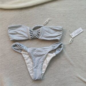 Frankie’s bikinis bikini set strapless crochet